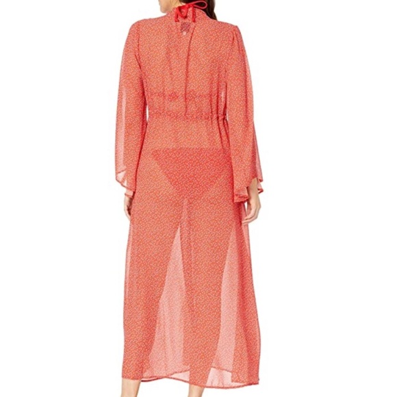 NWT Plush Chiffon Floral Bell Sleeve Kimono Dress Cover Up - Picture 3 of 9